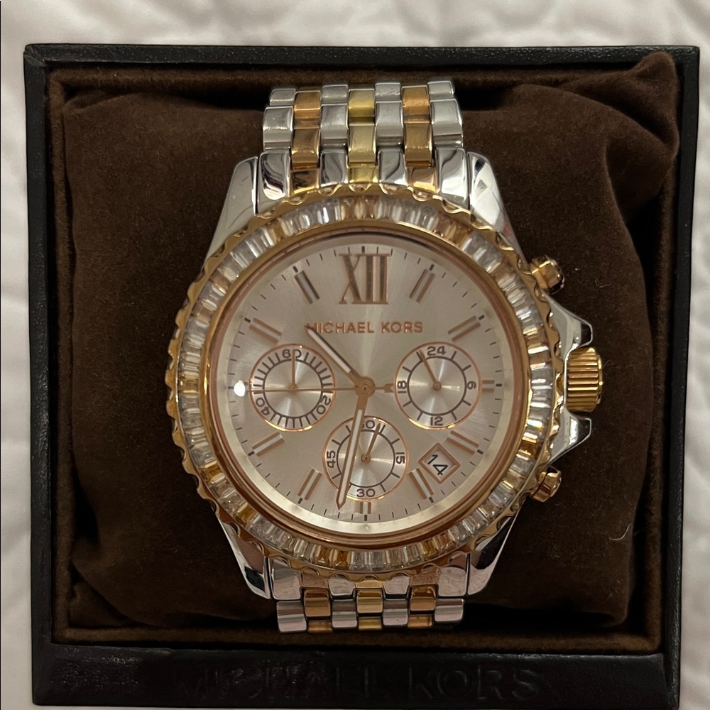 Michael Kors Gold and Silver Chronograph Watch